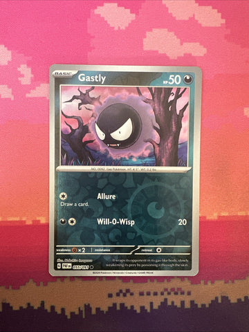 Pokemon Card Gastly Paldean Fates Reverse Holo 055/091 Near Mint