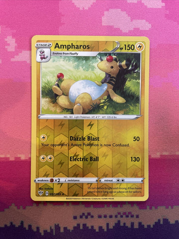 Pokemon Card Ampharos Darkness Ablaze Reverse Holo Rare 057/189 Near Mint
