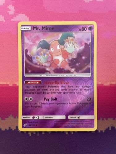 Pokemon Card Mr Mime Team Up Reverse Holo Rare 66/181 Near Mint