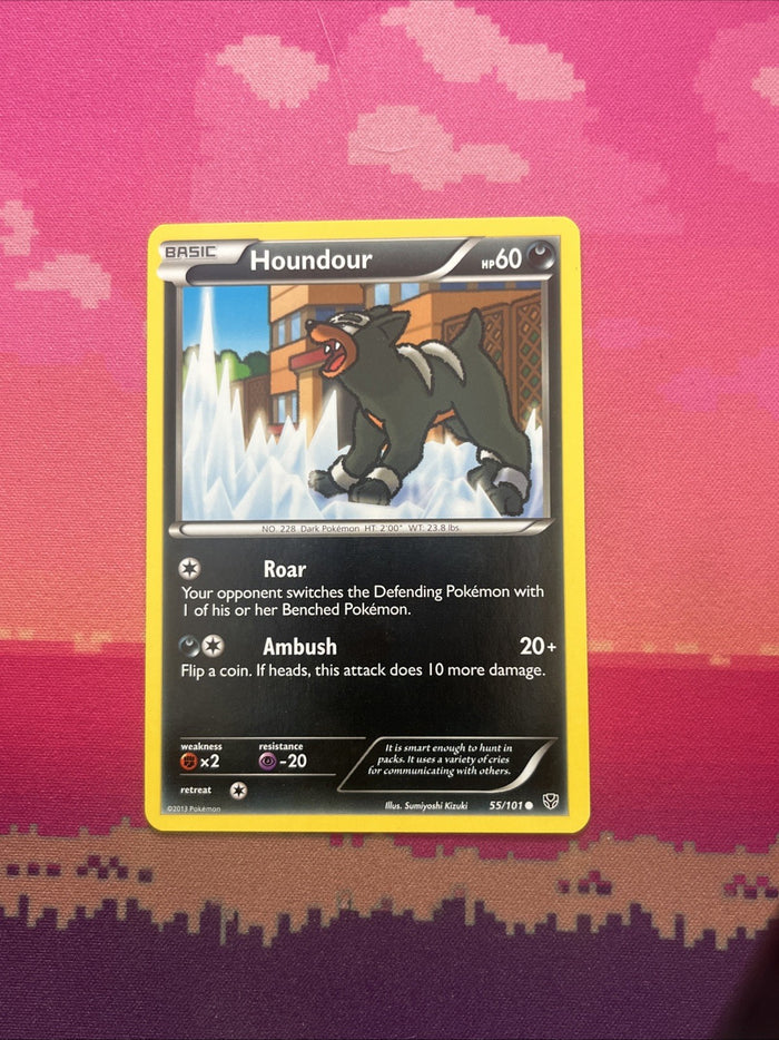 Pokemon Card Houndour Plasma Blast Common 55/101 Near Mint