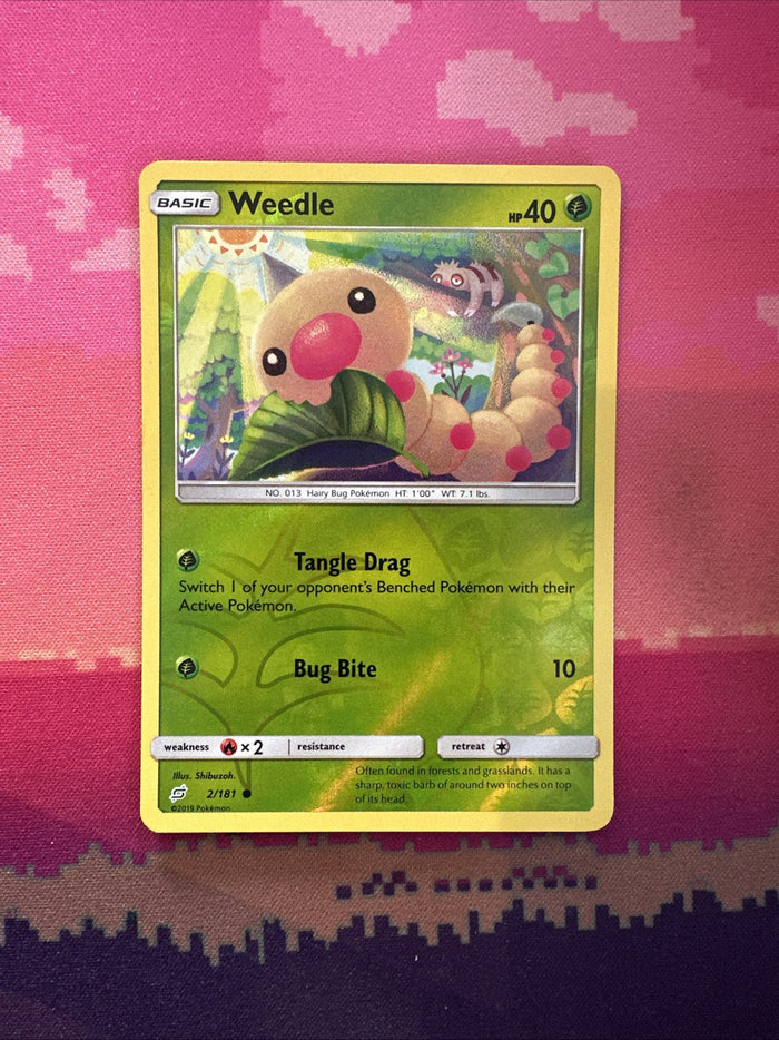 Pokemon Card Weedle Team Up Reverse Holo 2/181 Near Mint