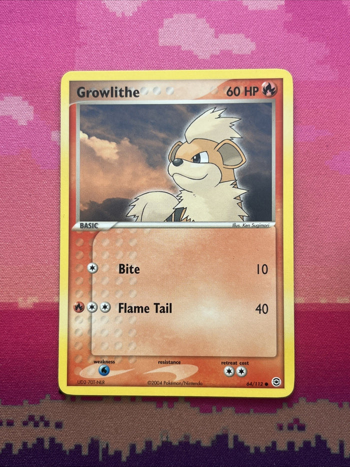 Pokemon Card Growlithe EX FireRed LeafGreen Common 64/112 Near Mint