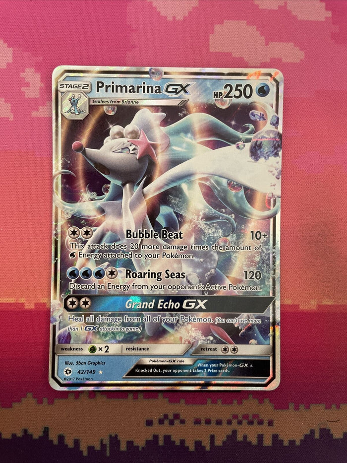 Pokemon Card Primarina GX 42/149 Ultra Rare Sun & Moon Near Mint