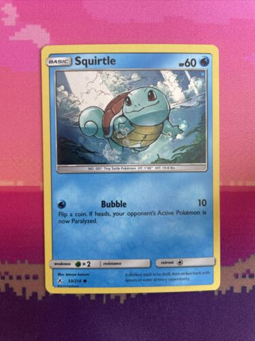 Pokemon Card Squirtle Unbroken Bonds Cosmo Holo Rare 33/214 Near Mint
