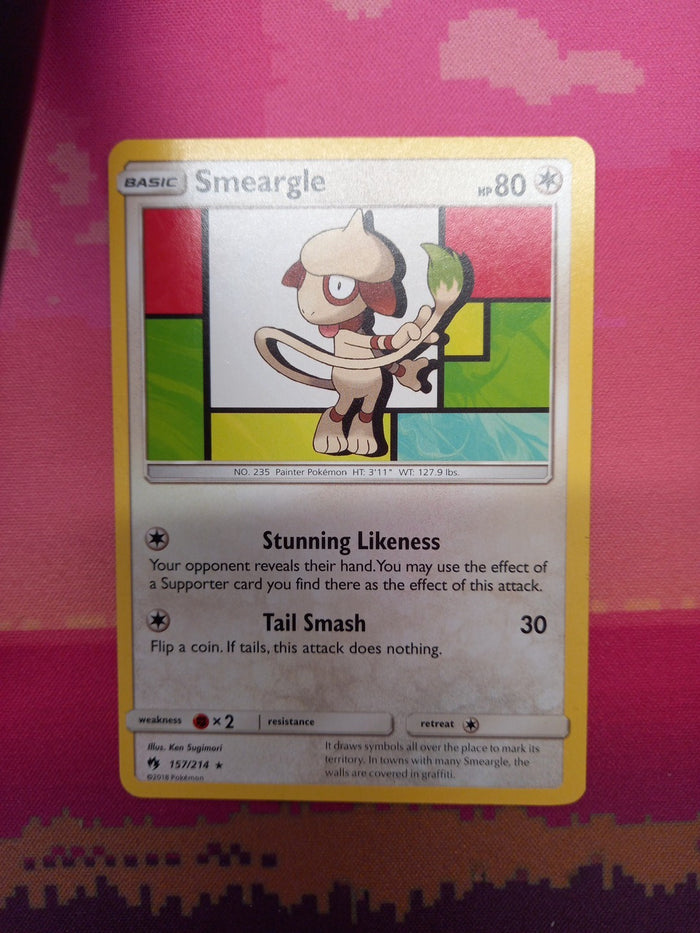 Pokemon Card Smeargle Lost Thunder Rare 157/214 Near Mint