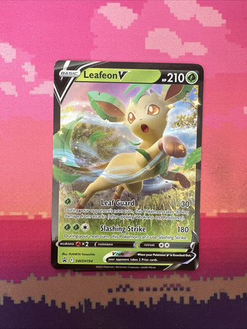 Pokemon Card Leafeon V SWSH194 Black Star Promo Near Mint
