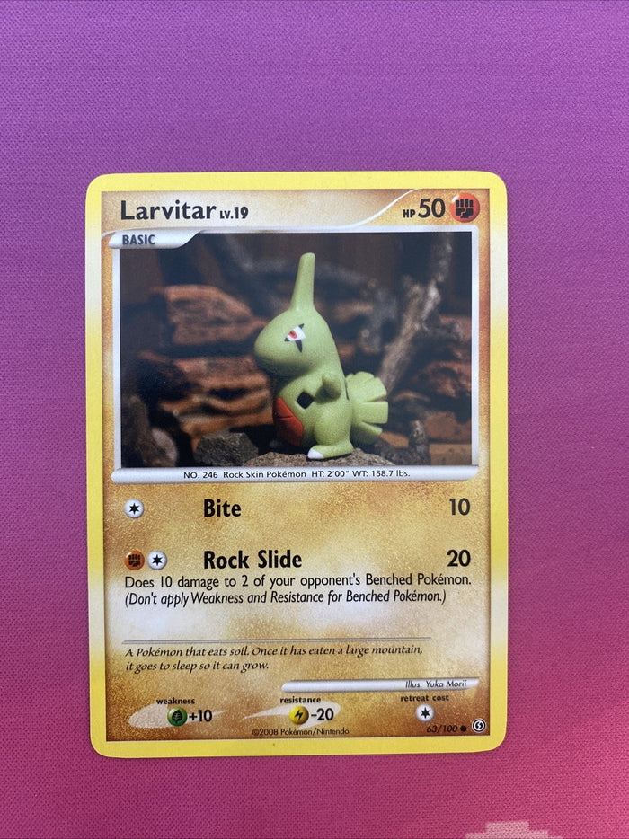 Pokemon Card Larvitar Stormfront Common 63/100 Near Mint