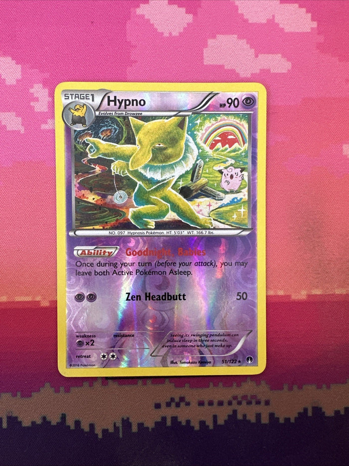 Pokemon Card Hypno Breakpoint Reverse Holo Rare 51/122 Near Mint