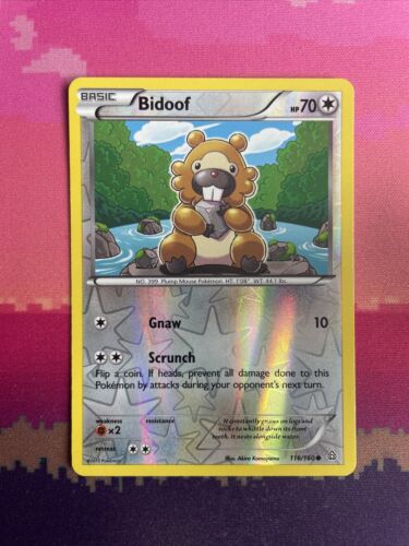 Pokemon Card Bidoof Primal Clash Reverse Holo Common 116/160 Near Mint