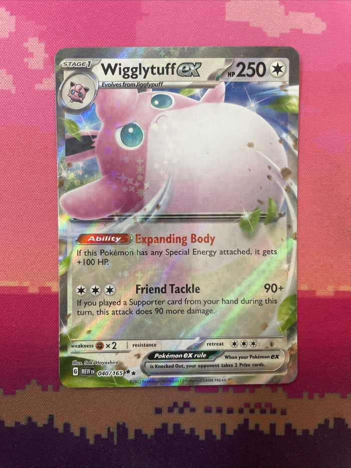 Pokemon Card Wigglytuff ex 040/165 Double Rare Scarlet & Violet 151 Near Mint