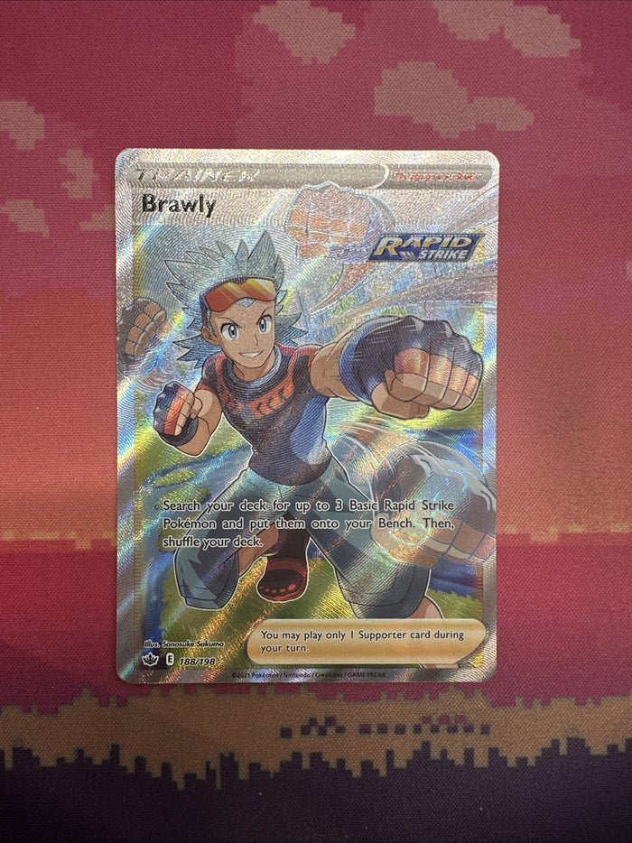 Pokemon Card Brawly 188/198 Ultra Rare Chilling Reign Near Mint