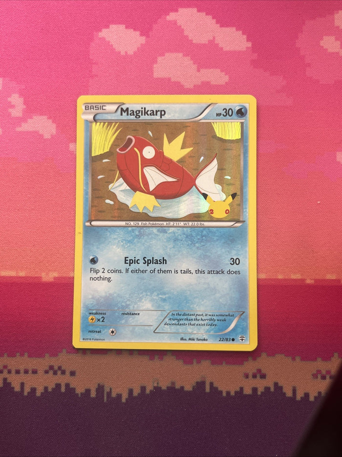 Pokemon Card Magikarp 20th Anniversary Holo 22/83 Near Mint