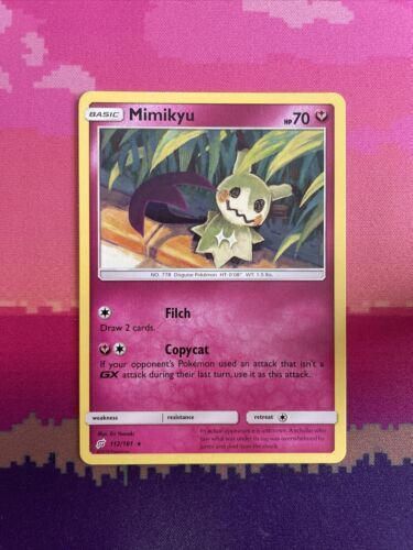 Pokemon Card Mimikyu Team Up Rare 112/181 Near Mint