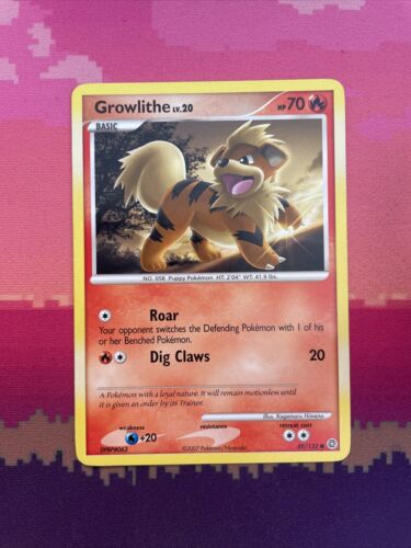 Pokemon Card Growlithe Secret Wonders Common 89/132 Near Mint