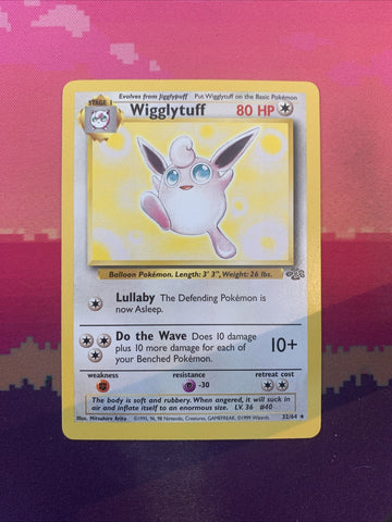 Pokemon Card Wigglytuff Jungle Rare 32/64 Near Mint