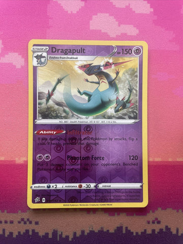 Pokemon Card Dragapult Rebel Clash Reverse Holo Rare 091/192 Near Mint
