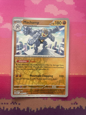 Pokemon Card Machamp Pokemon 151 Scarlet & Violet Reverse Holo 068/165 NM