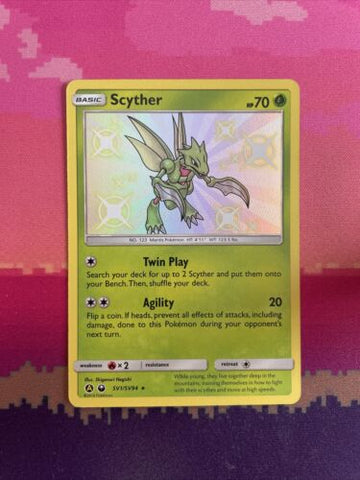 Pokemon Card Scyther SV1/SV94 Hidden Fates Holo Rare Near Mint
