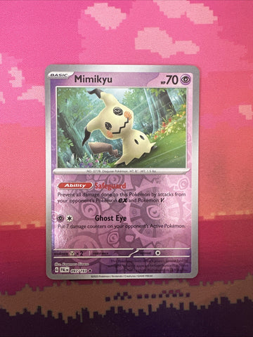 Pokemon Card Mimikyu Paldea Evolved Reverse Holo Rare 097/193 Near Mint