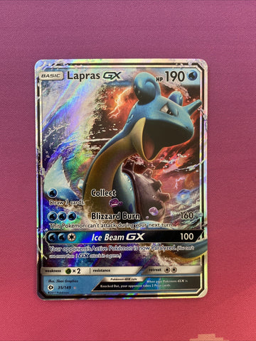 Pokemon Card Lapras GX 35/149 Ultra Rare Sun & Moon Near Mint