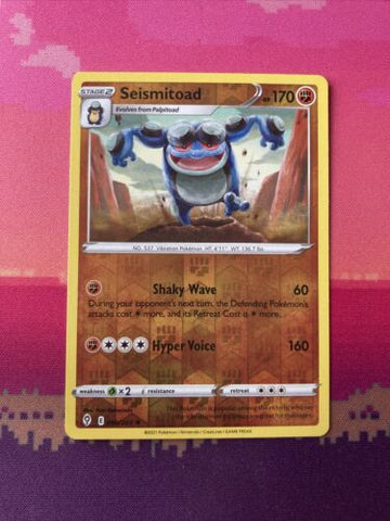 Pokemon Card Seismitoad Evolving Skies Reverse Holo Rare 090/203 Near Mint