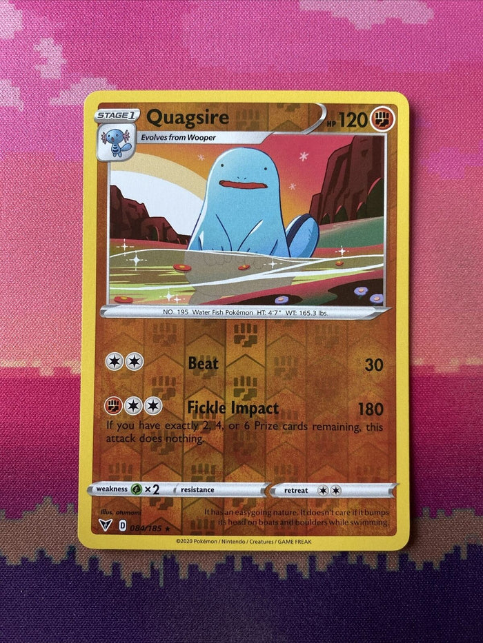 Pokemon Card Quagsire Vivid Voltage Reverse Holo Rare 084/185 Near Mint