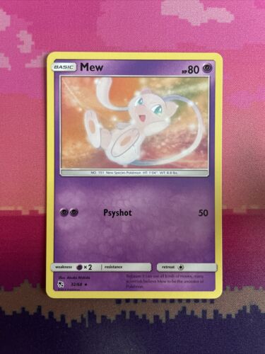 Pokemon Card Mew Hidden Fates Rare 32/68 Near Mint