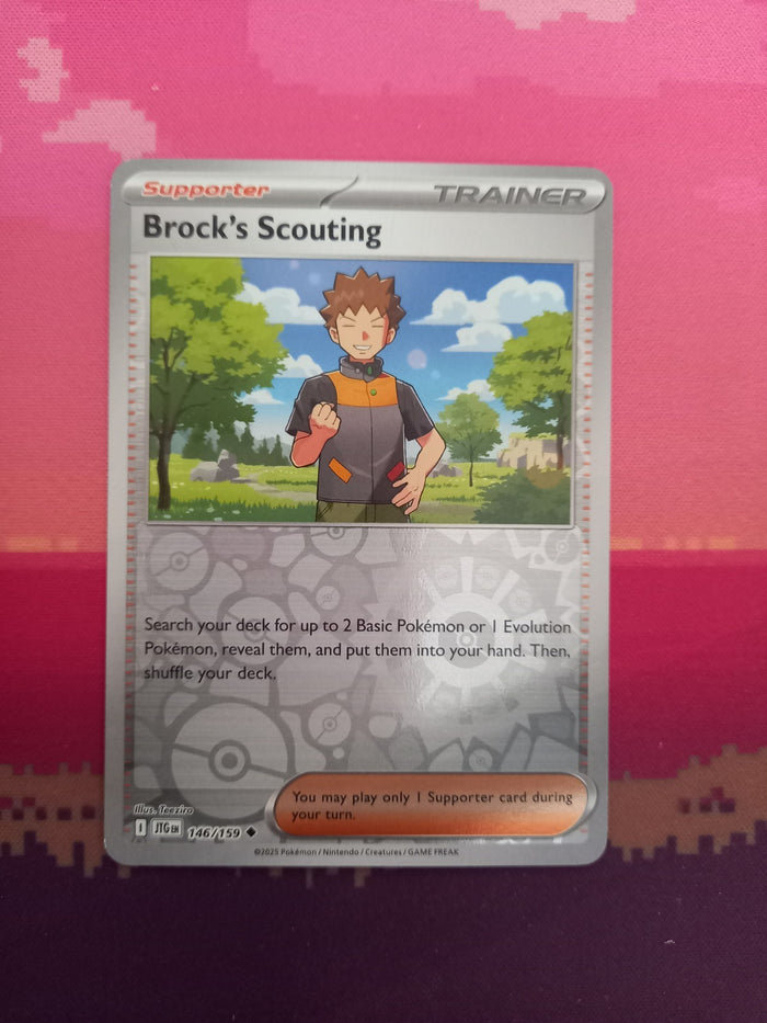 Pokemon Card Brock's Scouting Journey Together Reverse Holo 146/159 Near Mint
