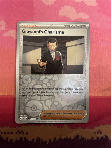 Pokemon Card Giovanni's Charisma Scarlet & Violet 151 Reverse Holo 161/165 NM