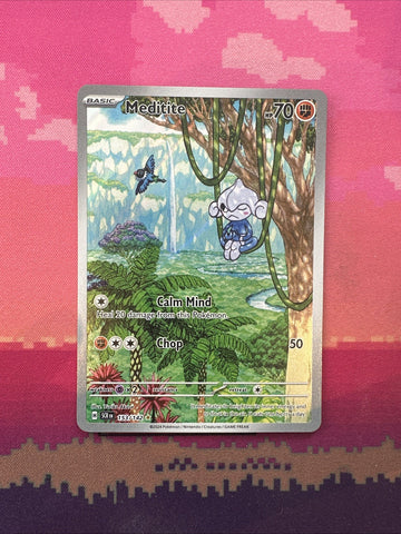 Pokemon Card Meditite 153/142 Illustration Rare Stellar Crown  Near Mint