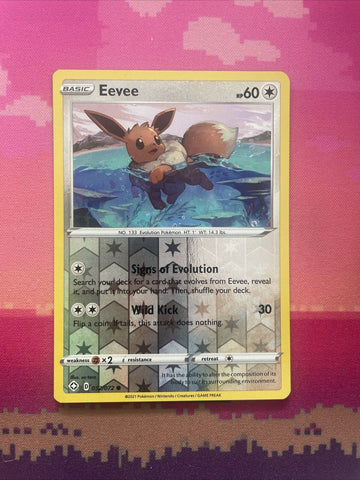 Pokemon Card Eevee Shining Fates Reverse Holo 052/072 Near Mint