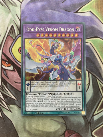 BLLR-EN006 Odd-Eyes Venom Dragon Secret Rare 1st Edition NM Yugioh Card
