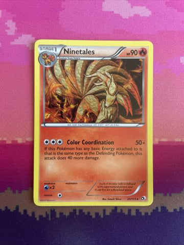 Pokemon Card Ninetales Legendary Treasures Rare 21/113 Near Mint