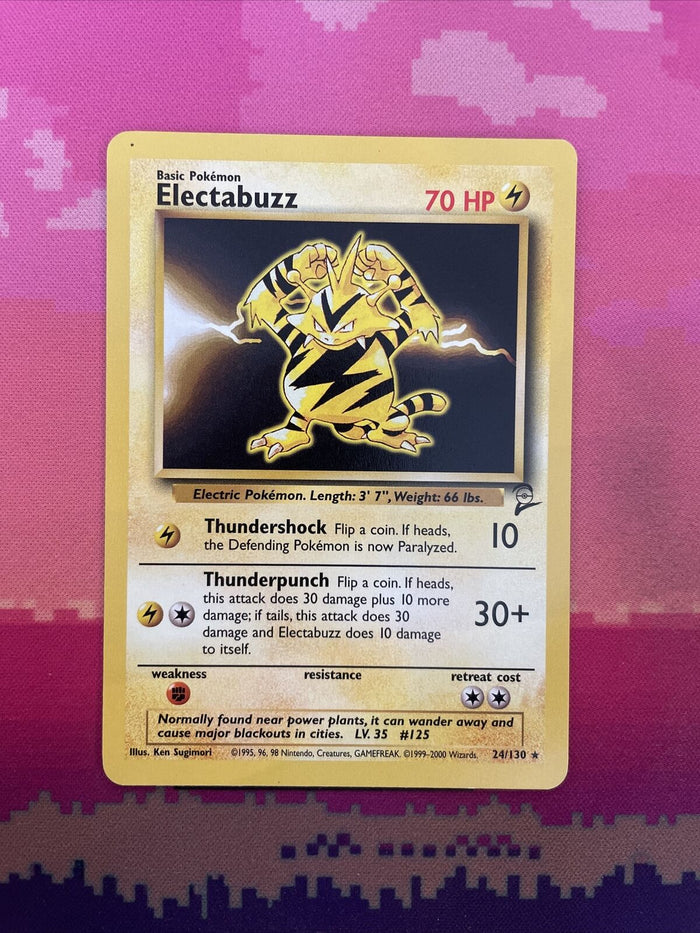 Pokemon Card Electabuzz Base Set 2 Rare 24/130 Near Mint