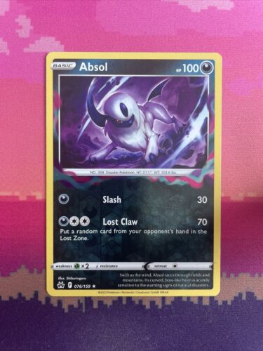 Pokemon Card Absol Crown Zenith Reverse Holo Rare 076/159 Near Mint
