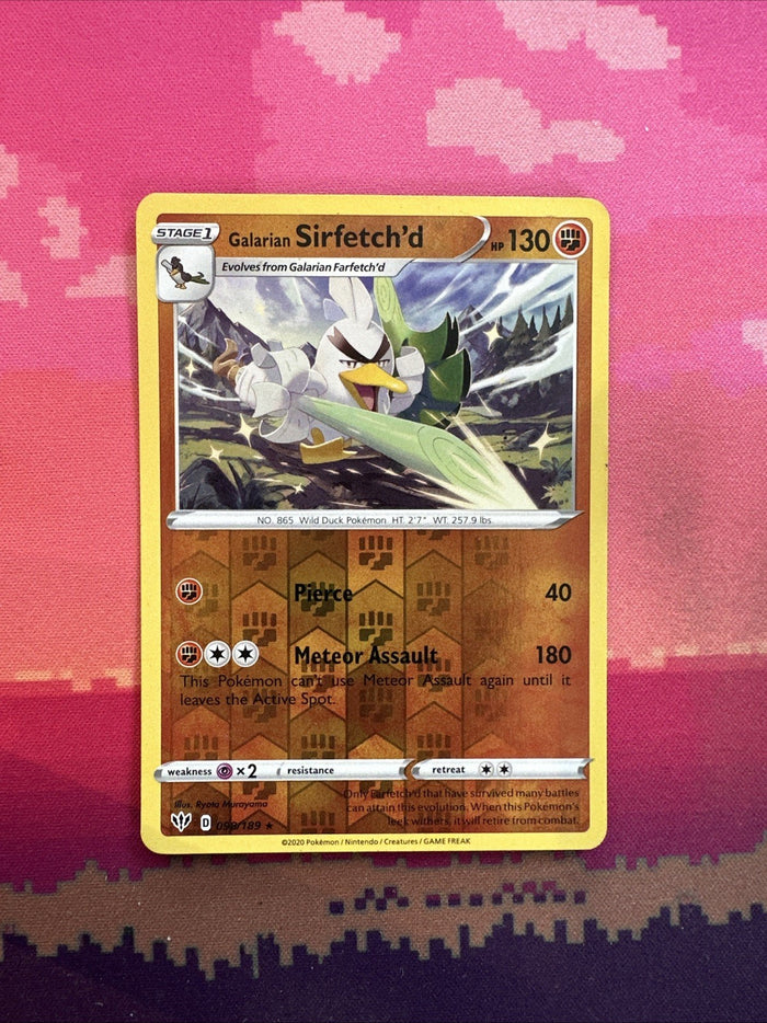 Pokemon Card Galarian Sirfetch'd Darkness Ablaze Reverse Holo Rare 098/189 NM
