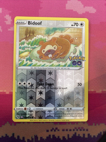 Pokemon Card Bidoof Ditto Peelable Reverse Holo 059/078 Near Mint