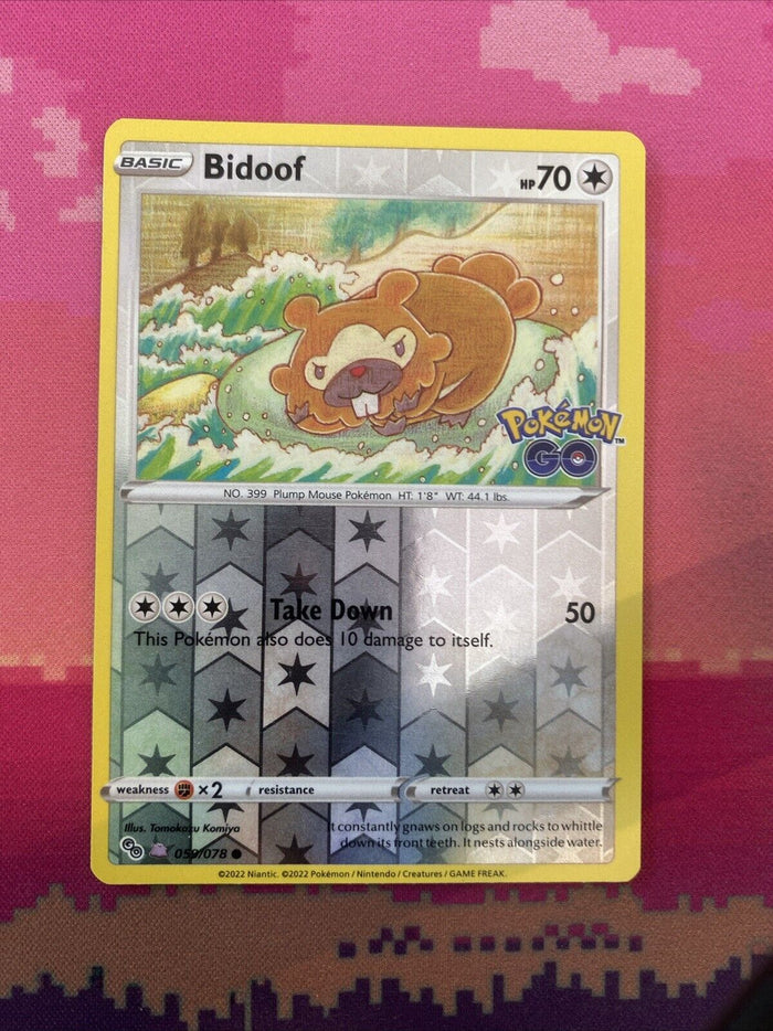 Pokemon Card Bidoof Ditto Peelable Reverse Holo 059/078 Near Mint