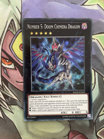 DANE-EN092 Number 5: Doom Chimera Dragon Super Rare Unlim Edition NM Yugioh Card