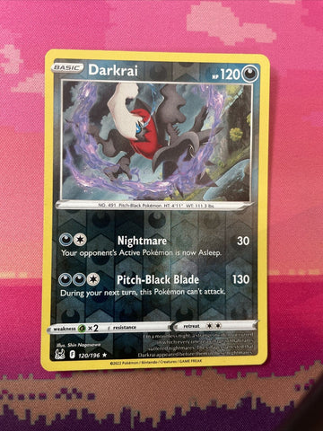 Pokemon Card Darkrai Lost Origin Reverse Holo Rare 120/196 Near Mint