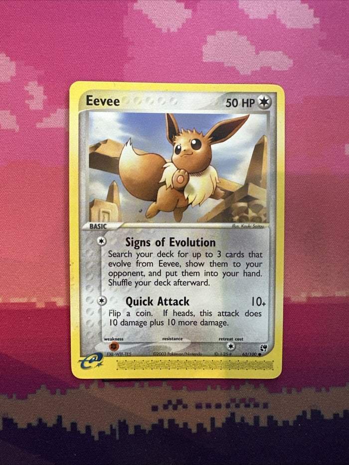 Pokemon Card Eevee EX Sandstorm Common 63/100 Near Mint