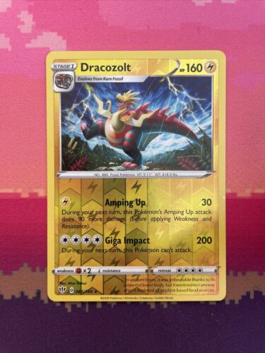 Pokemon Card Dracozolt Darkness Ablaze Reverse Holo Rare 065/189 Near Mint