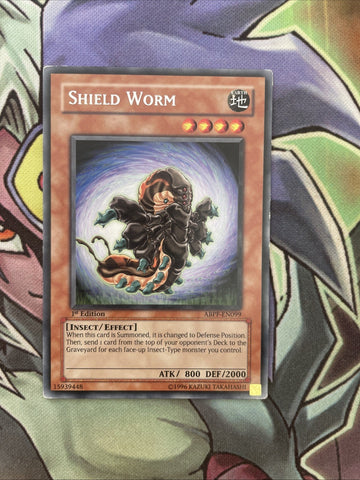 ABPF-EN099 Shield Worm Rare 1st Edition NM Yugioh Card