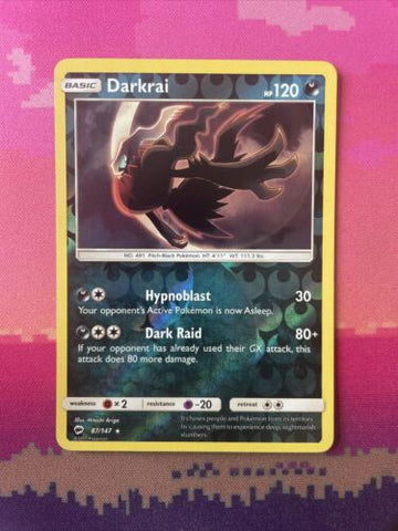 Pokemon Card Darkrai Burning Shadows Reverse Holo Rare 87/147 Near Mint