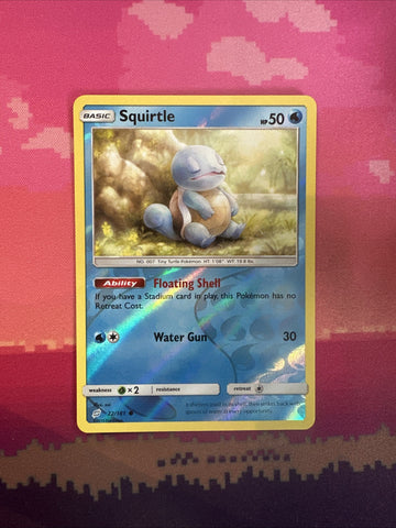 Pokemon Card Squirtle Team Up Reverse Holo Common 22/181 Near Mint