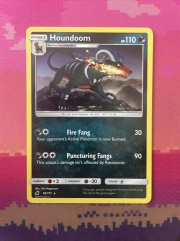 Pokemon Card Houndoom Crimson Invasion Rare 59/111 Near Mint