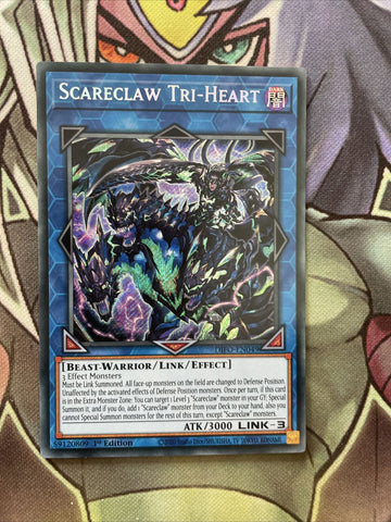 DIFO-EN049 Scareclaw Tri-Heart Secret Rare 1st Edition NM Yugioh Card