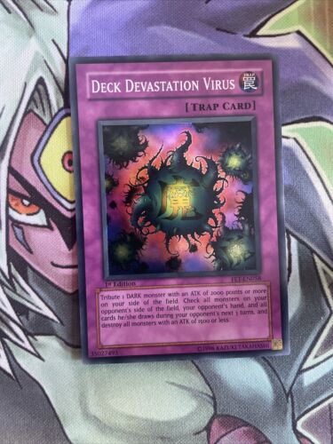 FET-EN058 Deck Devastation Virus Super Rare 1st Edition NM Yugioh Card