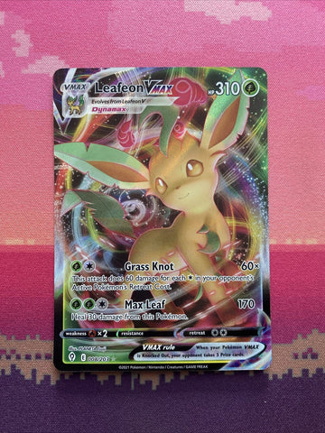 Pokemon Card Leafeon VMAX 008/203 Ultra Rare Evolving Skies Near Mint