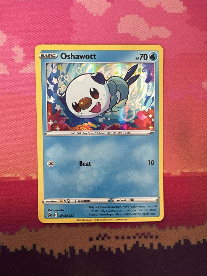 Pokemon Card Oshawott SWSH222 Holo Black Star Promo Near Mint
